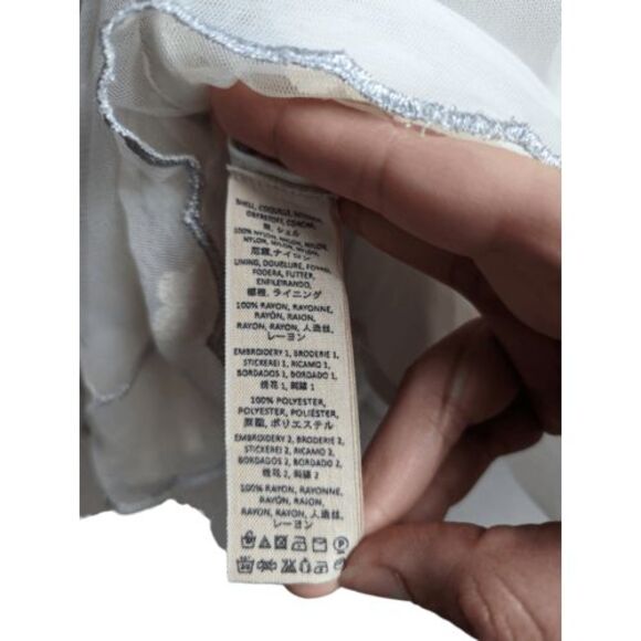 Free People Hearts are Wild embroidered sheer illusion mini dress‎ Ivory size S - Picture 11 of 12